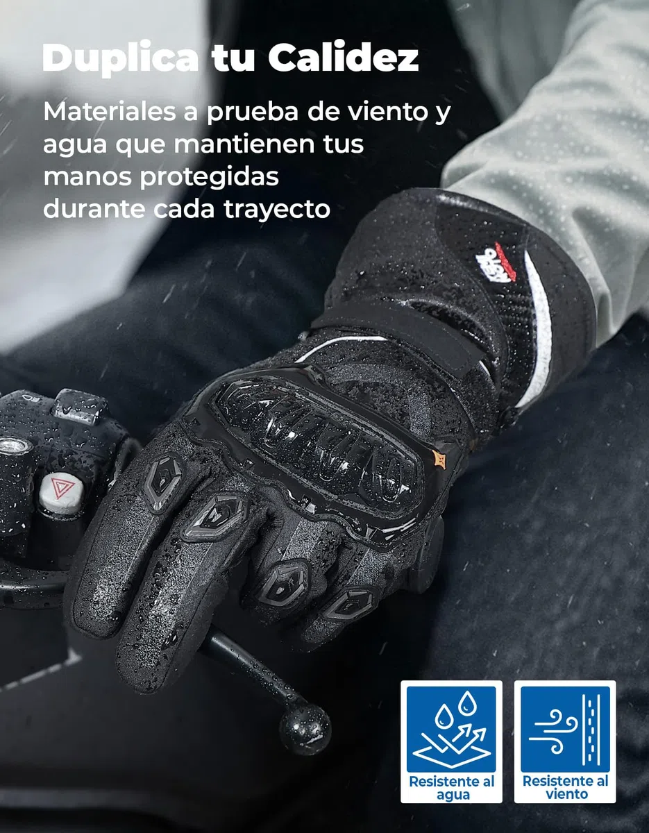 KEMIMOTO Guantes Moto Invierno, Impermeable de Manera Eficiente Guantes Moto Hombre Homologados Protección Multicapa Conserva Calor Pantalla Táctil, Deportes al Aire Libre Esquí Motociclismo