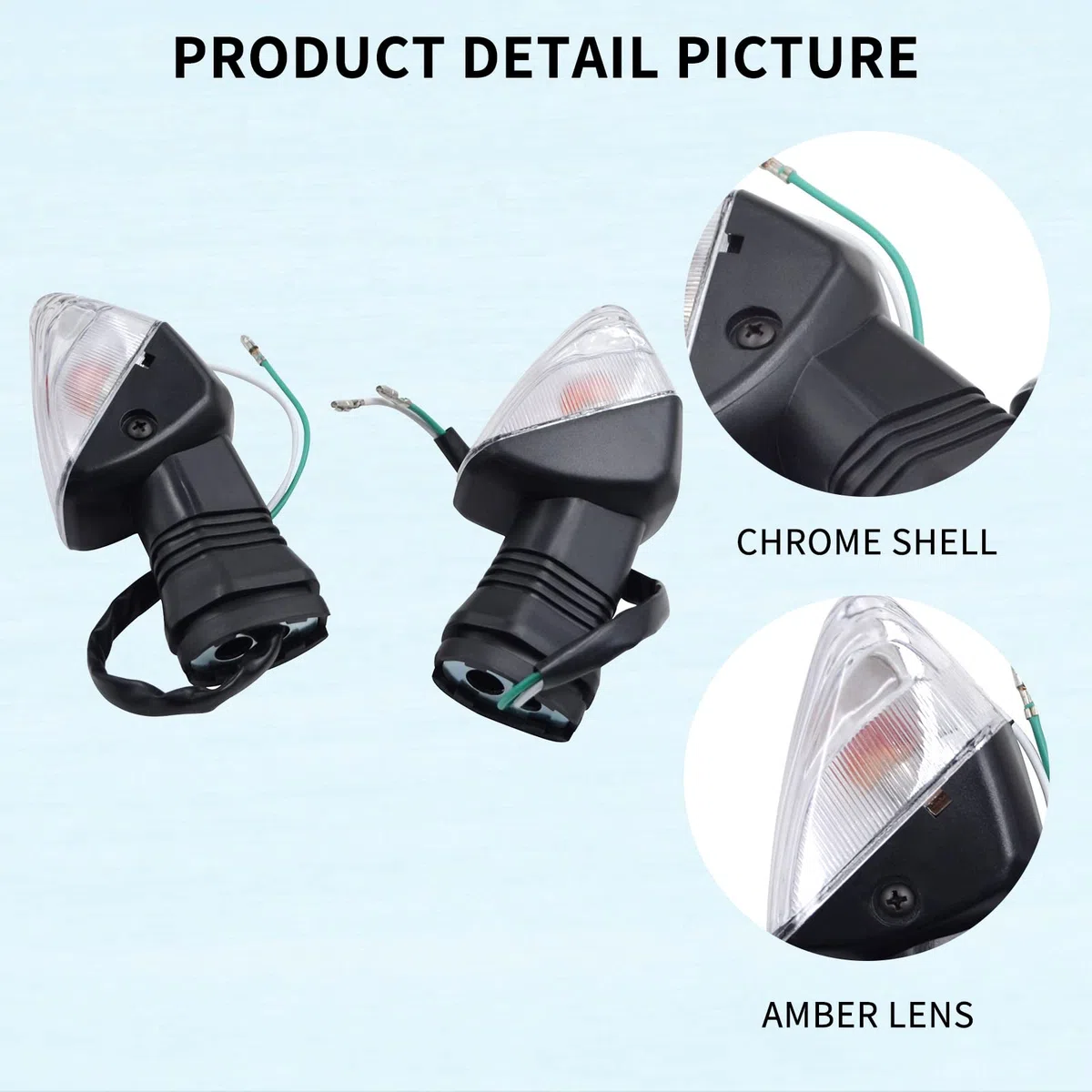 AHL Intermitentes para Moto compatible con KAWASAKI NINJA ZX-10RR 2017-2020/NINJA ZX-6R 600 1997-2012/NINJA ZX-6R 636 2005-2006/NINJA ZX-6RR 2003-2006/Z1000 2007-2009/Z750 2007-2009/Z750S 2005-2006