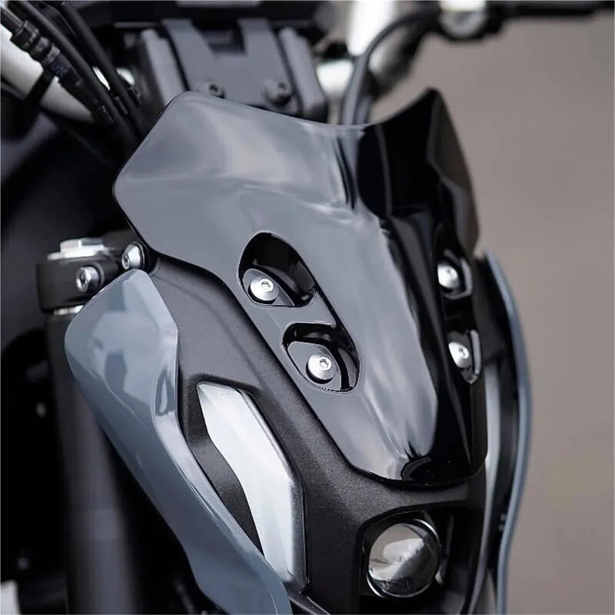 Cúpula Y Deflector De Viento para Motocicleta para Yamaha MT07 2021-2024 — Visera De Doble Burbuja Parabrisas para Motocicleta(Negro)