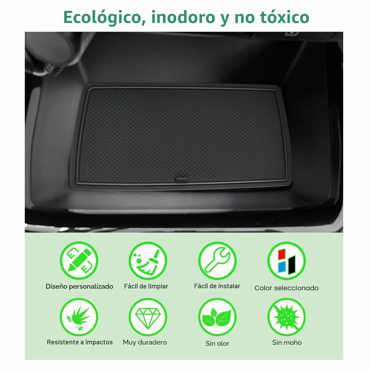 GAFAT Compatible con Kia Niro SG2 Hybrid e-Niro EV 2022-2025 Alfombrillas Antideslizantes, Niro 2024 Alfombras de Goma Antideslizantes Consola Central, Soporte para Vasos, Niro SG2 Accesorios (Negro)