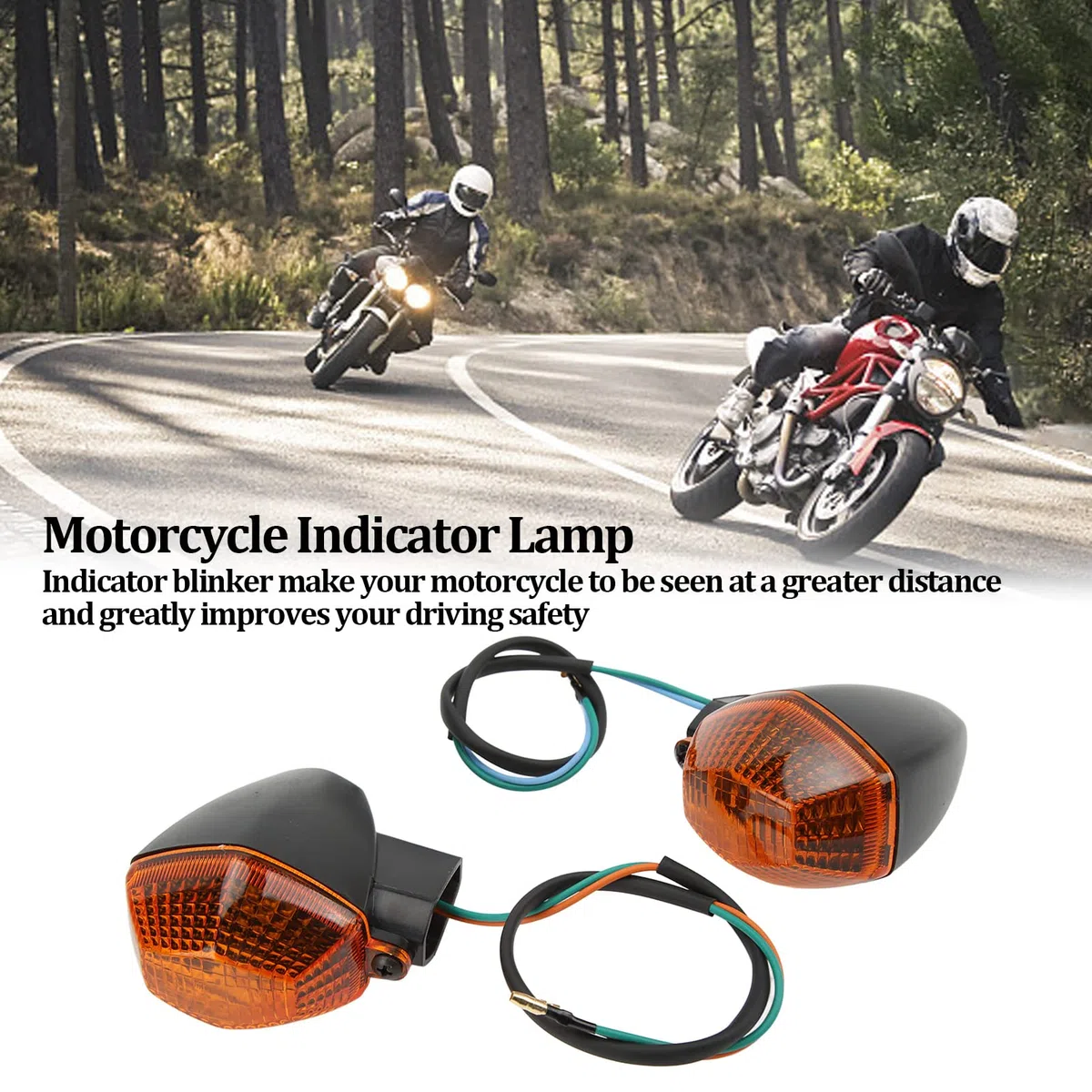 KIMISS 2 piezas de luz indicadora para moto, para DL 1000 y 650 VStrom, amarillo, intermitentes delanteros y traseros, repuesto de lámpara de señal