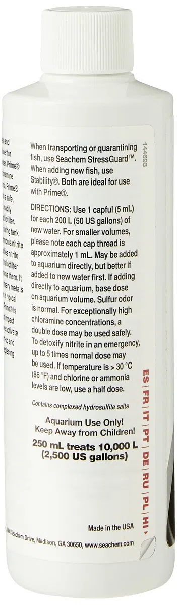 Seachem Acondicionador de Agua Prime, 250 ml