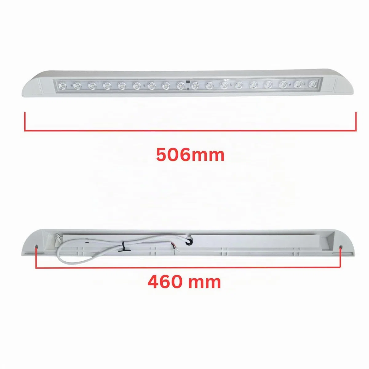 MARVIX Luz LED para toldo blanca 12V 24V impermeable para autocaravana, caravana, furgoneta camper, lámpara de puerta exterior de tira súper brillante 6000k (sin interruptor, 506mm)