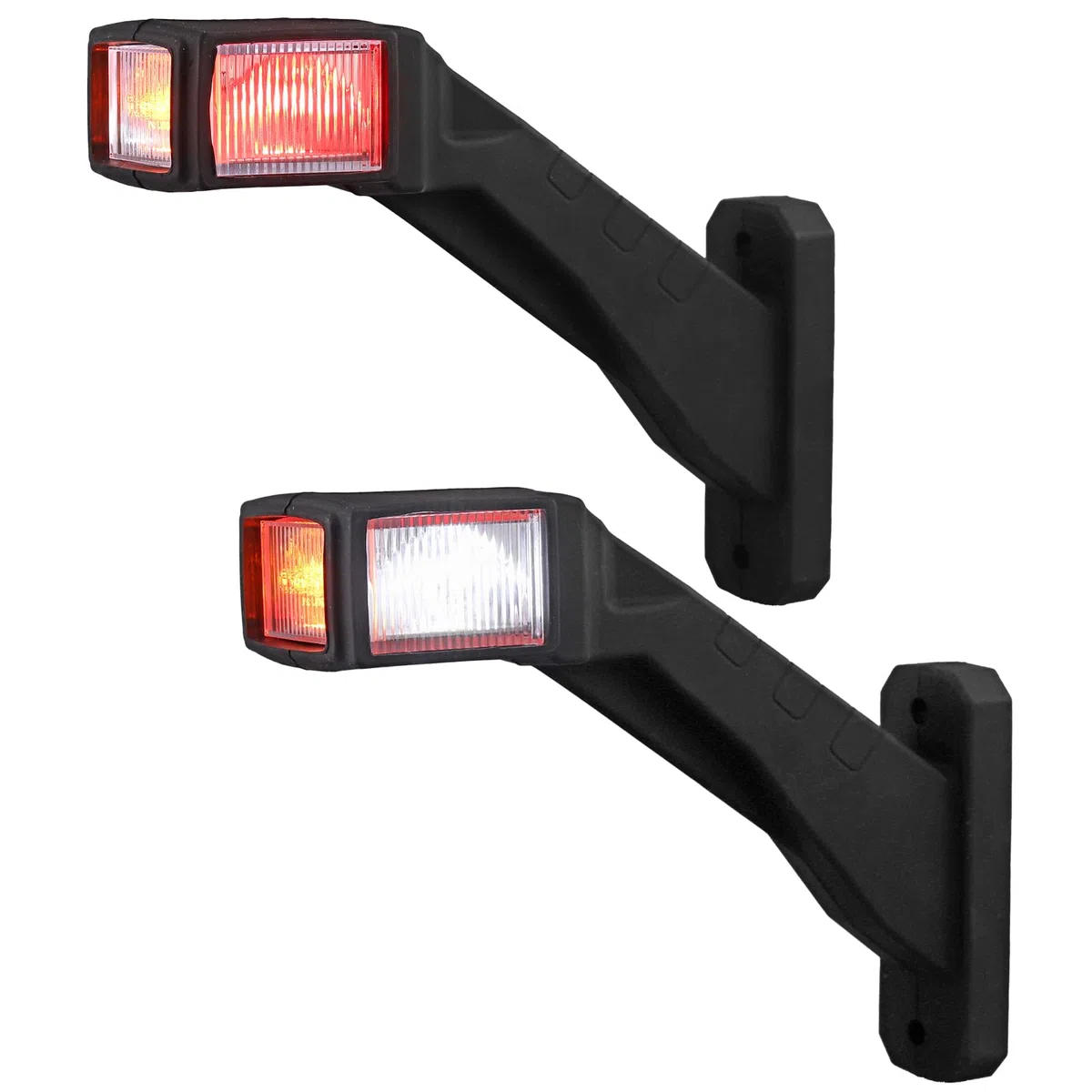 AUTOUTLET 2pcs Luces Galibo Luces de Marcador Lateral LED 12-30V Impermeables con Reflector Interno Luz de Advertencia Blanca, Roja, Ámbar 187mm para Remolque, Furgoneta y Caravana