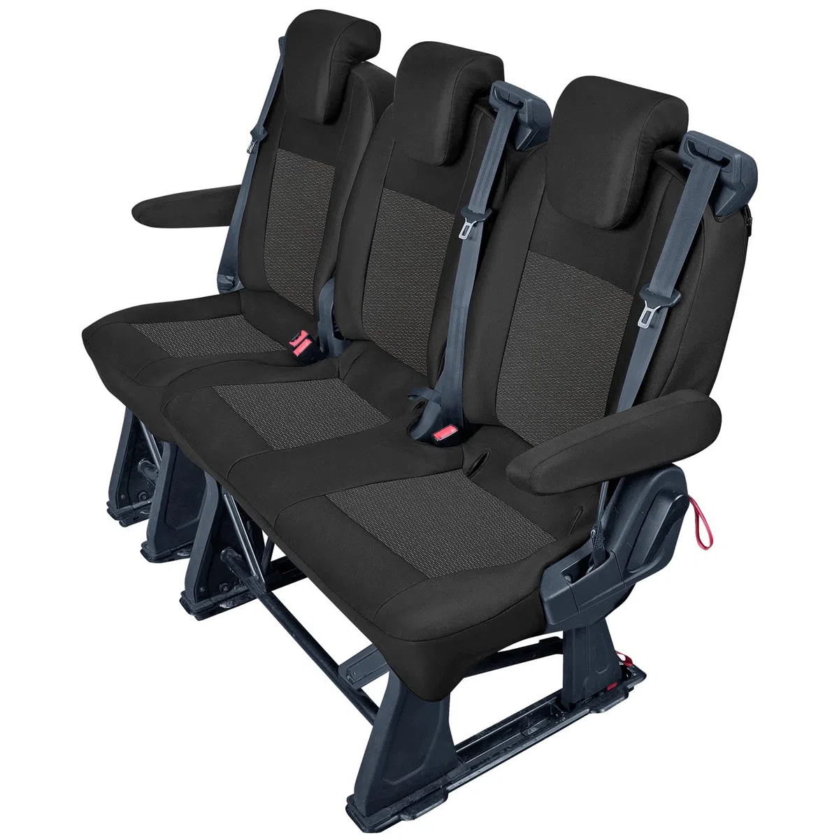 Fundas de Asiento compatibles con Ford Transit Custom Fundas de Tela Negro (Fila Trasera)