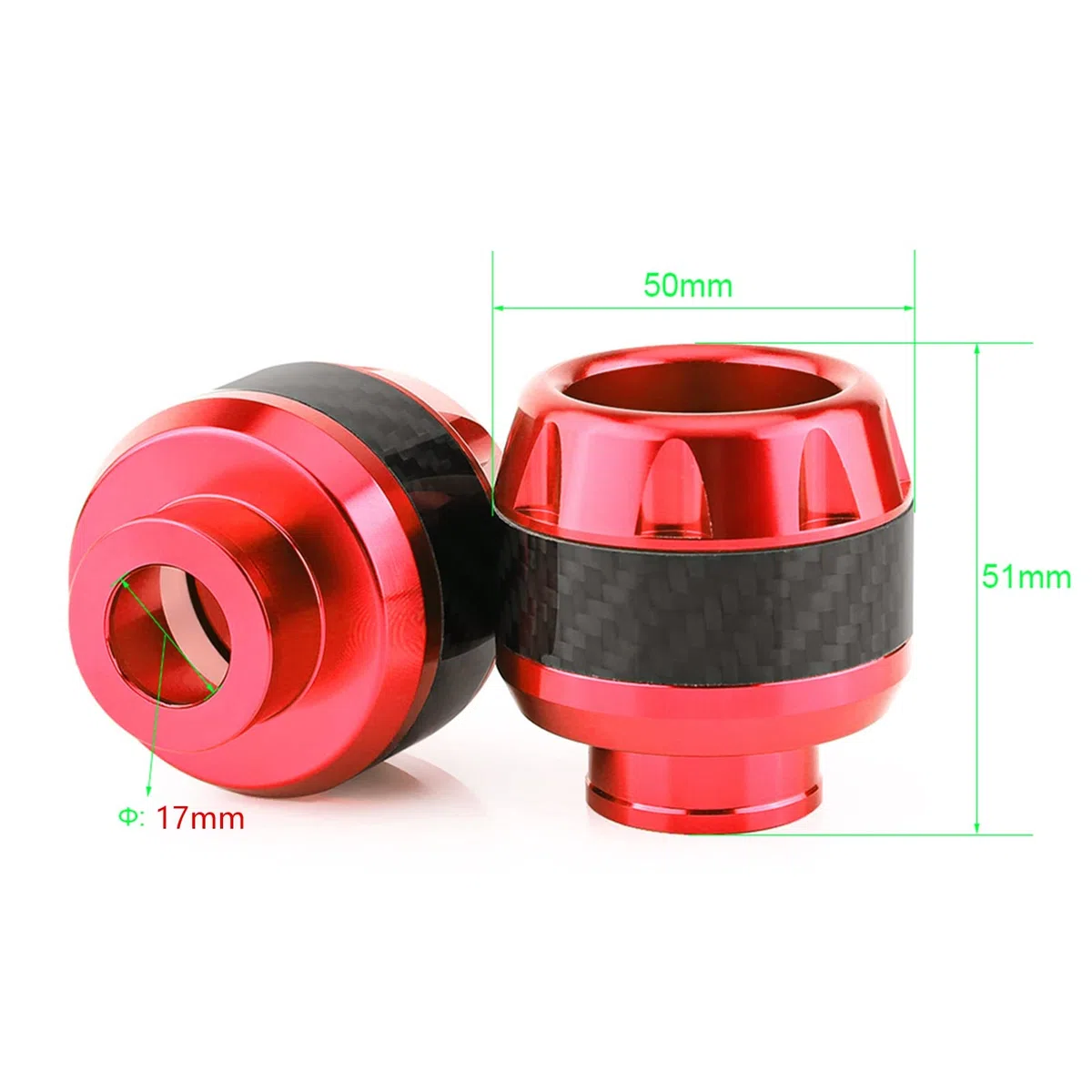 Deslizadores de Marco de Horquilla Delantera de Motocicleta de Fibra de Carbono Protección contra Choques para Bicicletas y Motocicletas Azul (rojo)