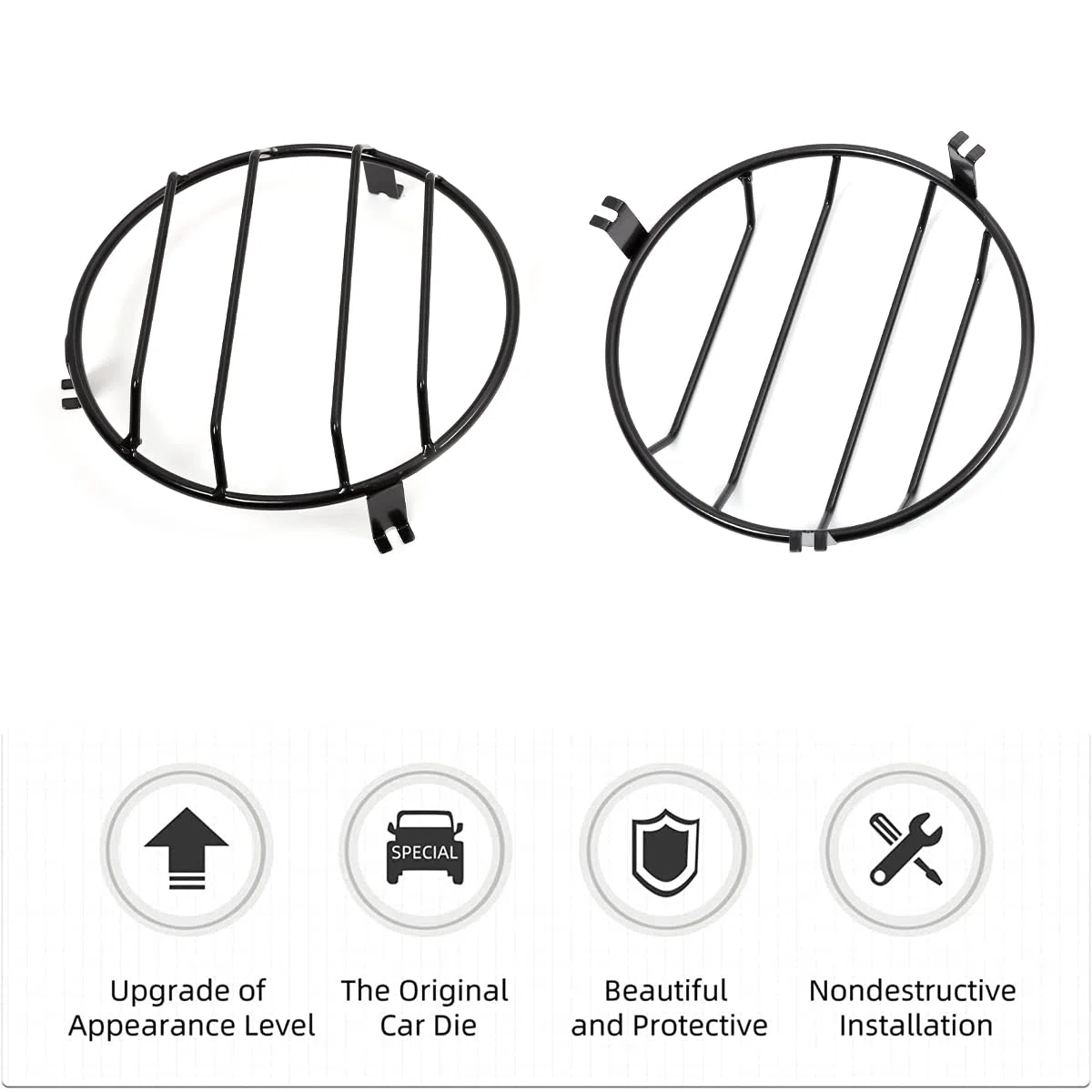 6 unids/set aleación de aluminio delantero niebla faros trasero lámpara trasera protector marco Trim cubierta para NIVA coche decoración (2 unids faro delantero)