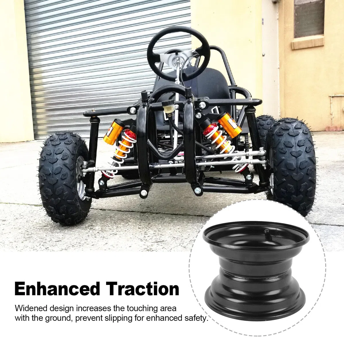 Llanta de 6 Pulgadas 145/70-6 con 3 Agujeros, Aleación de Aluminio de Tracción Mejorada Go Kart de Repuesto para Atv, Quad Dirt Bike, Cortacésped