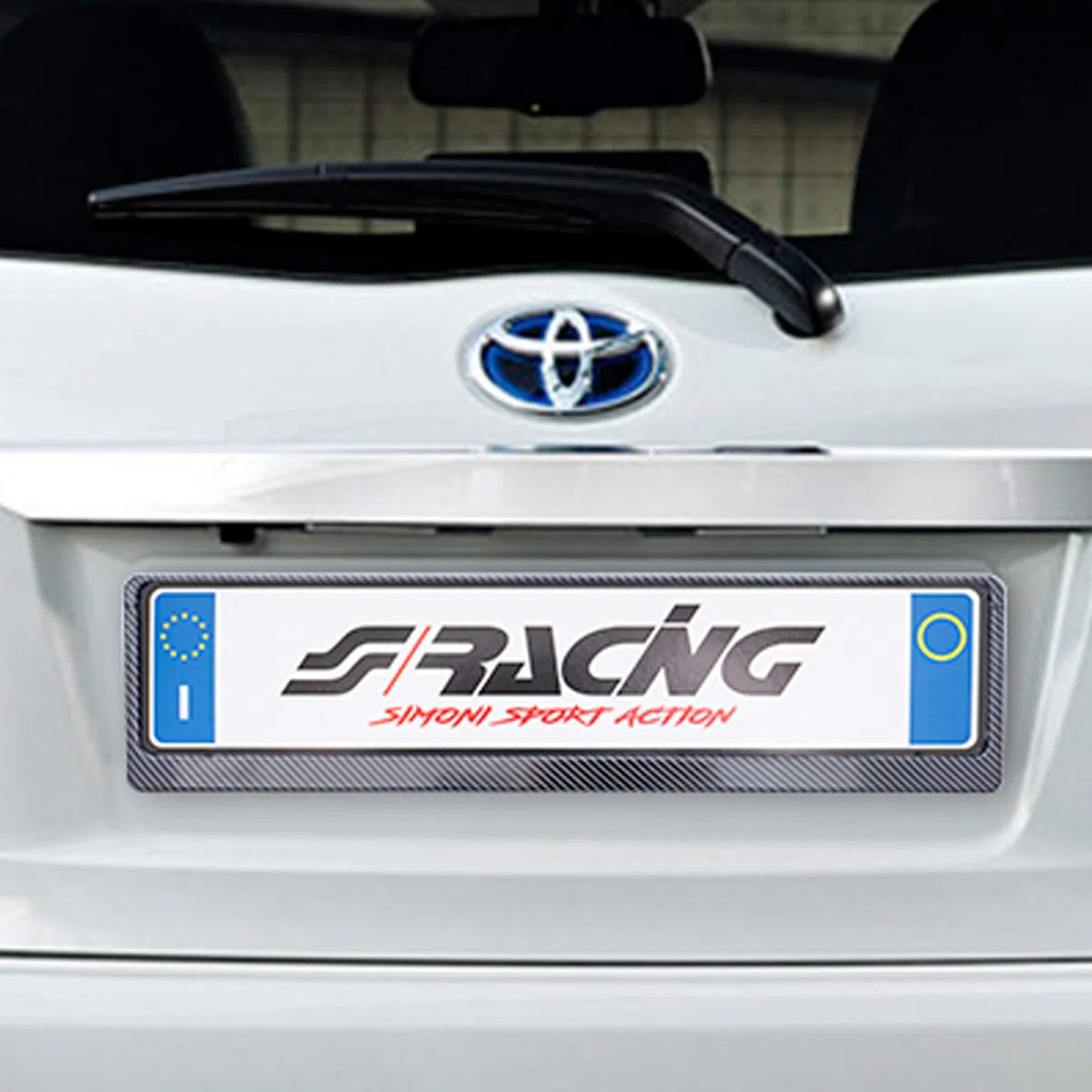 Simoni Racing PTX/CL - Soporte de matrícula Universal Trasero Carbono Look