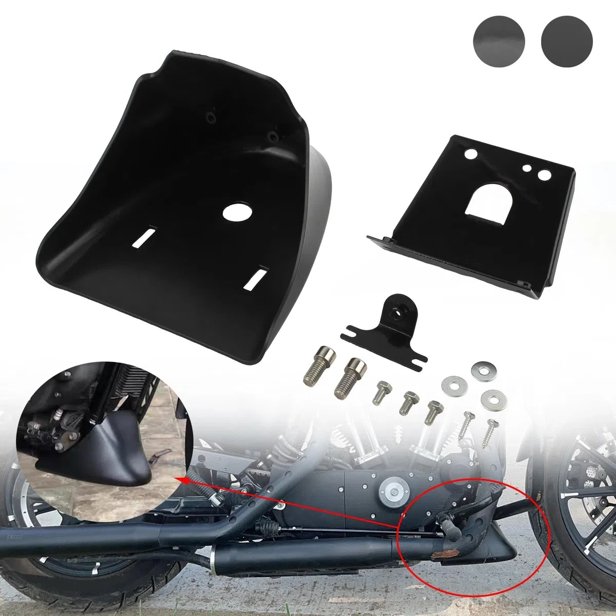 Carenado Ajustable Alerón Inferior Delantero para Motocicleta para Harley para Sportster 1200, Iron 883, XL1200X (2004-2020)(Style A)
