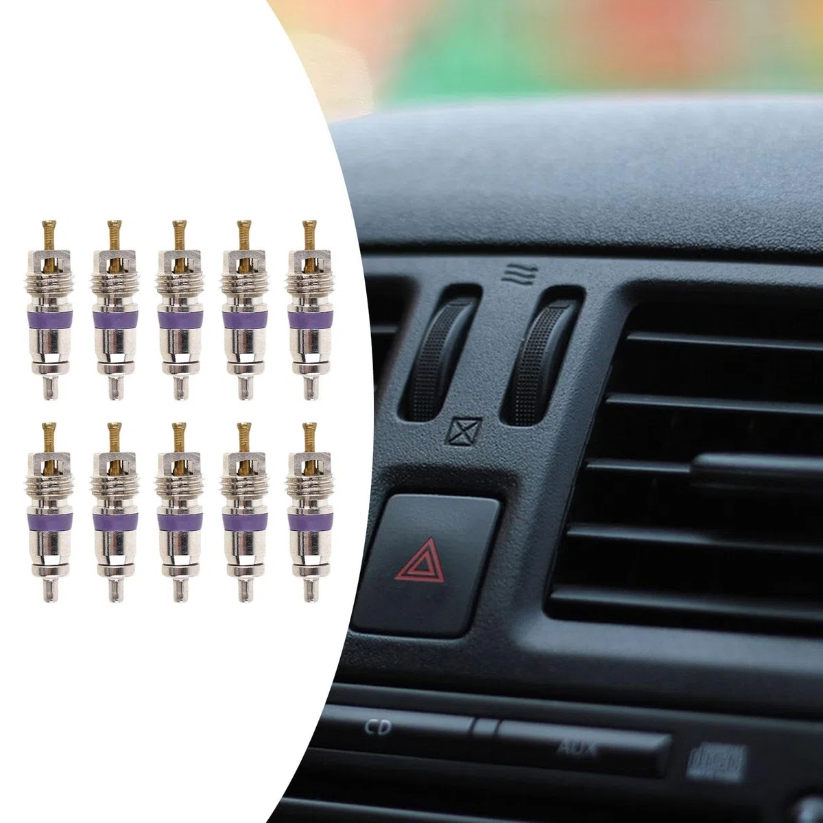 Kit de 10 Piezas de Núcleo de Válvula de Aire Acondicionado, Componentes, Kit de Reparación de Aire Acondicionado de Coche