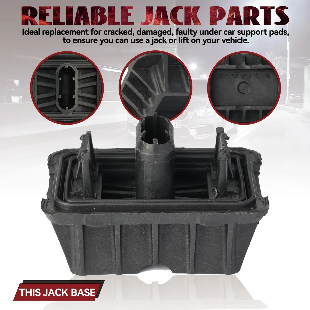 AUTOXBERT Adaptador de soporte para gato, almohadilla de goma, elevador hidráulico, bloque de goma, almohadilla de soporte para gato para BMW E81 E82 E87 E90 E91 E60 E61 F10 X1 E84 51717237195 (4