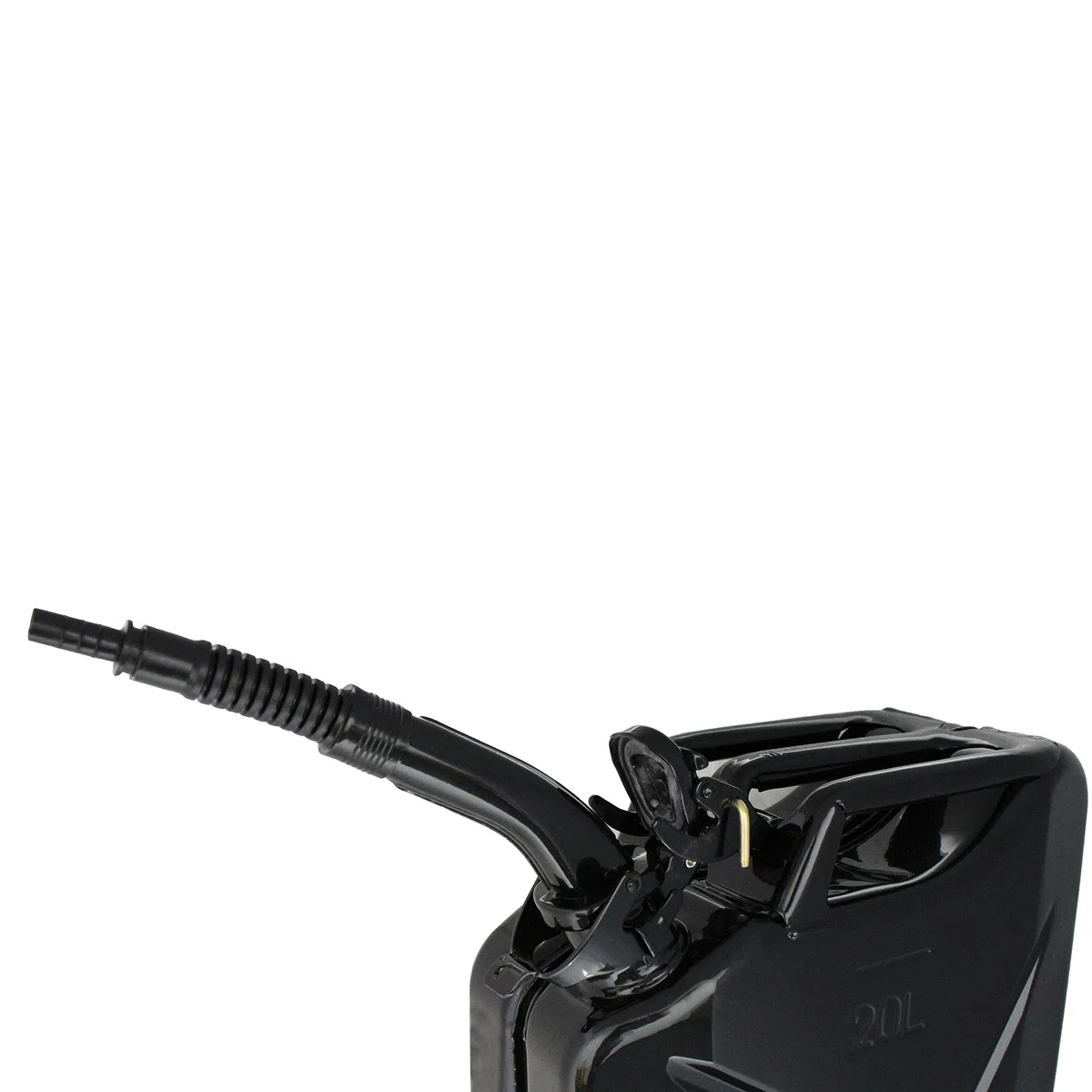 Boquilla flexible negra para bidones de gasolina de metal