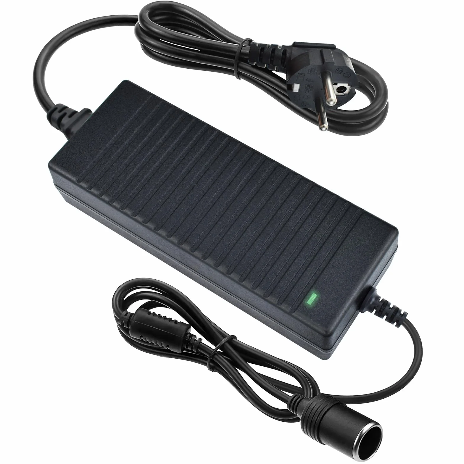 Transformador 240V a 12V 15A Adaptador Mechero Coche, Convertidor CA a CC 180W Fuente de Alimentación para Aspiradora, Refrigerador, Inflador de Neumáticos de Coche