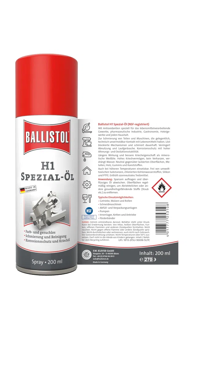 Ballistol 82171 H1 Aceite alimentario Spray 200ml