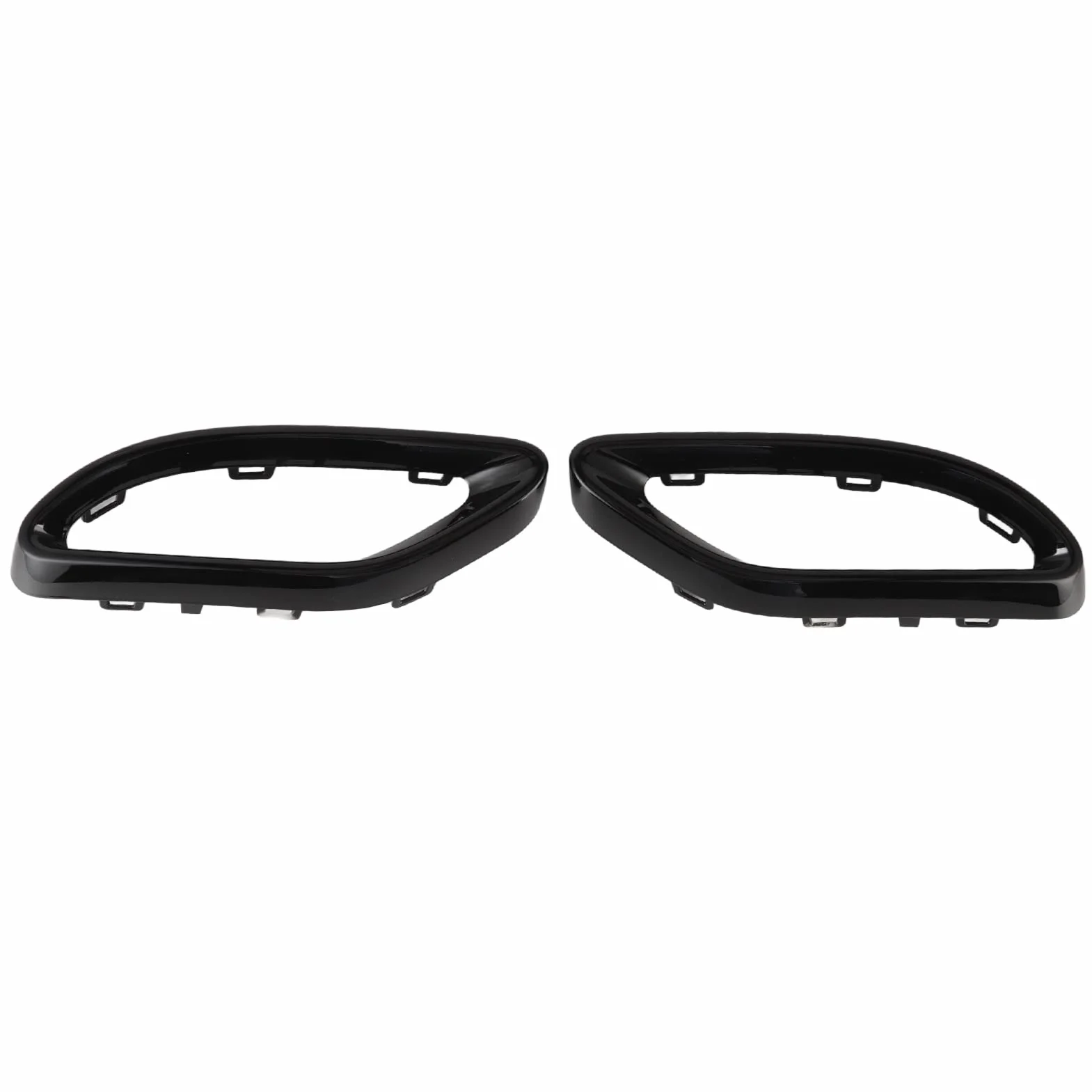 Embellecedores de Punta de Escape para Coche, Marco Decorativo Negro Brillante de Repuesto con Broche Trasero, Kit de 2 Piezas para Vehículos Premium (Par)