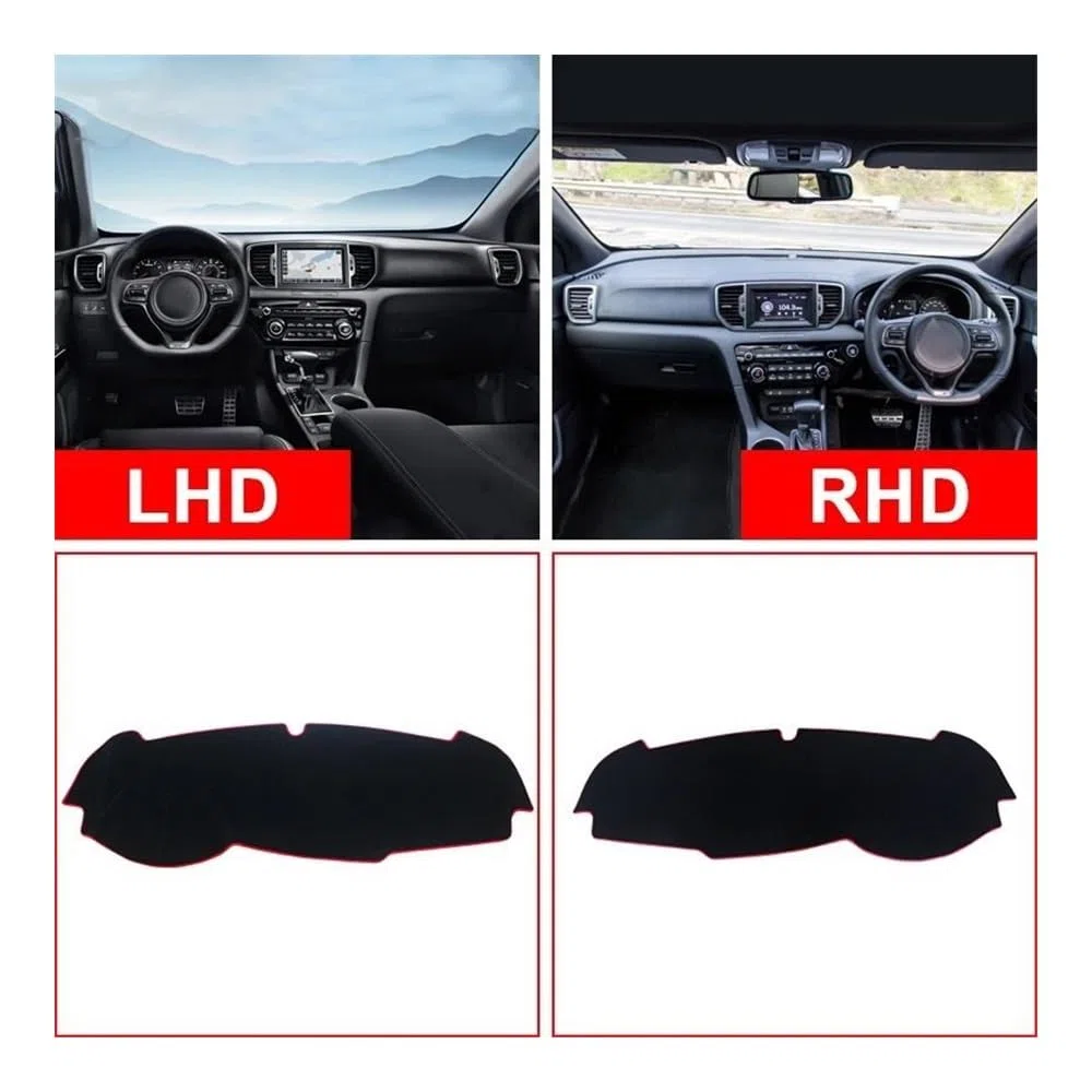 Compatible Con Kia Para Sportage 4 QL 2016 2017 2018 2019 2020 Cubierta Para Salpicadero Coche Alfombrilla Parasol Alfombras Panel Instrumentos Fundas Salpicadero(Black border LHD)
