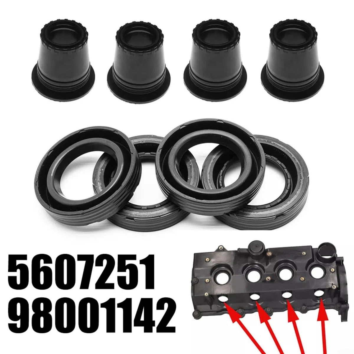 Kit de reparación de tapas de válvulas para Opel Astra H/J, Corsa D, para Meriva A/B, Zafira B, Zafira B – Repuesto para OE 5607251 98001142, color negro