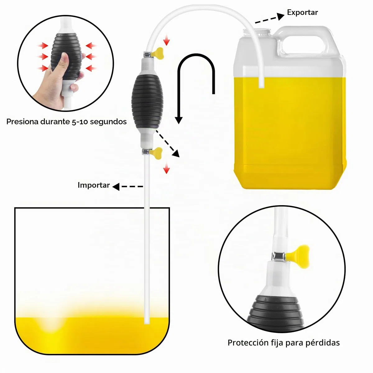 10 Piezas Embudo Gasolina, Embudos de Plástico Flexible Angulo Recto, Embudo Universal de Gasolina Combustible, embudo Universal Set con Filtro y Manuale Bomba Para Motocicleta Automóvil