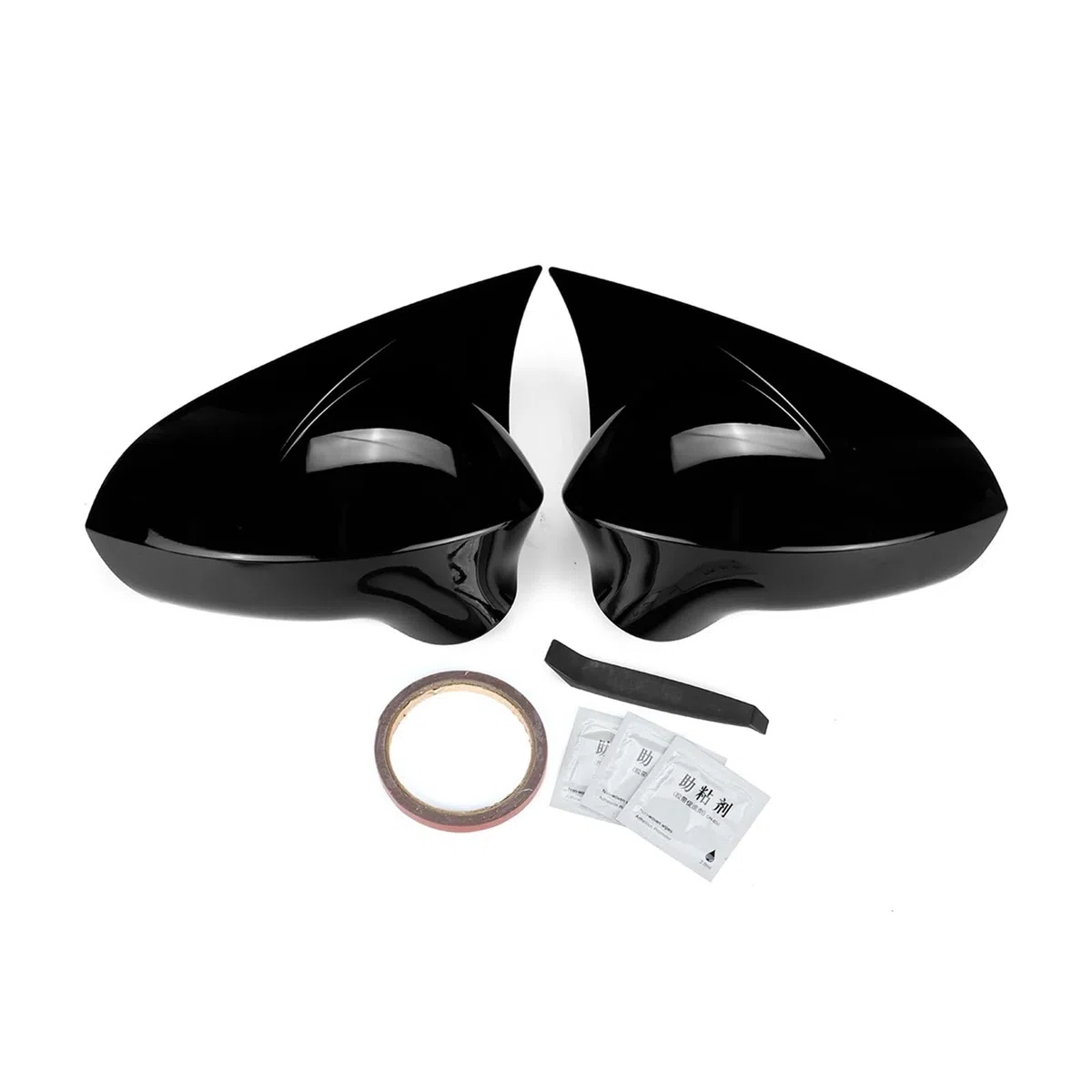 Espejo Retrovisor Tapa 2 Cubiertas Fibra Carbono Espejo Retrovisor Coche para Seat para Leon MK2 E para Ibiza MK4 6J 2008-2017 Carcasa Retrovisor(Glossy Black)