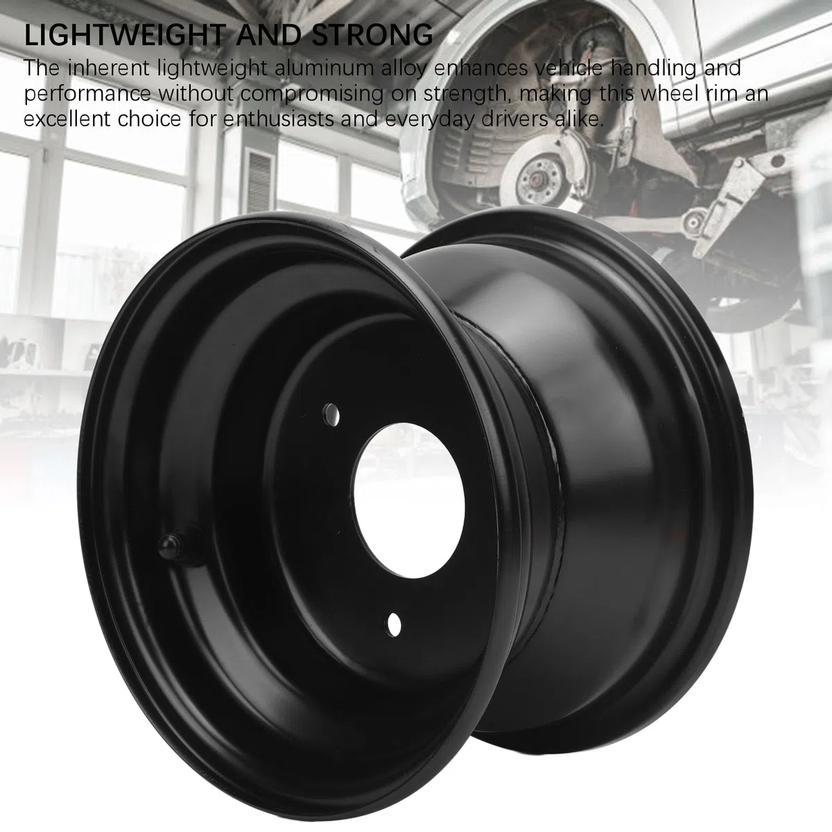 SIXRUN Llanta de Aleación de Aluminio 16X8.00-7, 7 Pulgadas, Negro, 3 Agujeros, Resistente para ATV, UTV, Karts