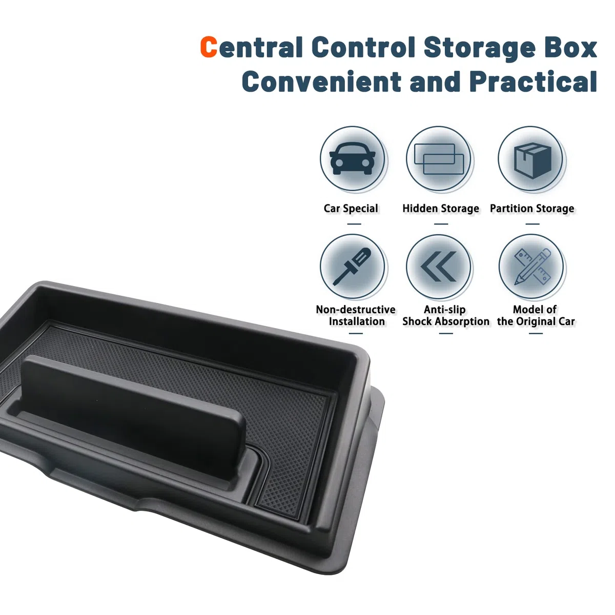 RUIYA Compatible con Suzuki Jimny JB64W JB74W 2018-2024 2025 Consola Central Caja de almacenamiento, Jimny Consola Central Organizador Central Bandeja Jimny Accesorios