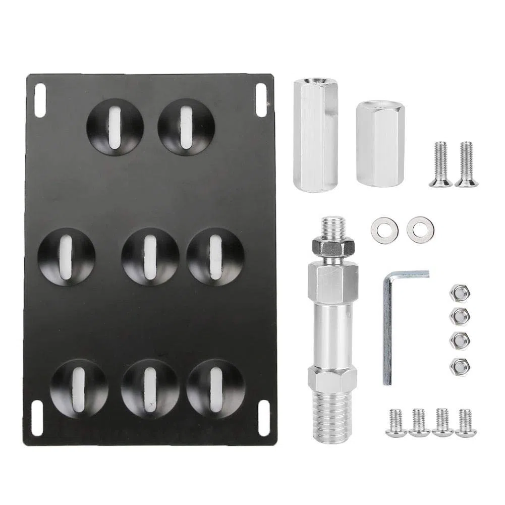 Aramox Portaplacas Para Auto Soporte de matr¨ªcula, aleaci¨de aluminio Parachoques delantero del coche Gancho de remolque Soporte montaje de placa de matr¨ªcula 8 agujeros Soporte ajustable