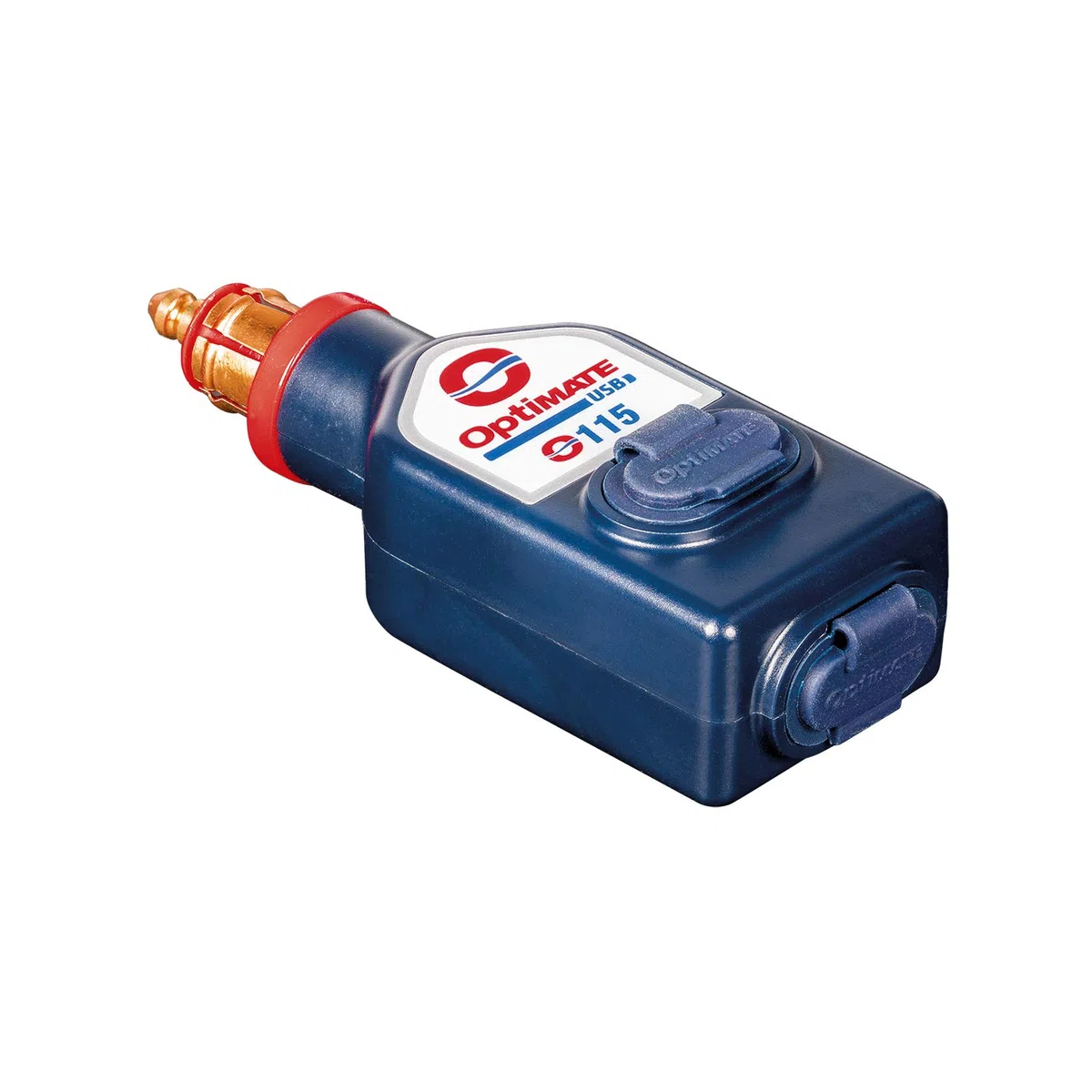 Optimate TecMate USB O-115, Cargador USB Impermeable de Salida Doble de 3300 mA, con Conector Motocicleta (Compatible con BMW, Triumph, Ducati Multistrada)