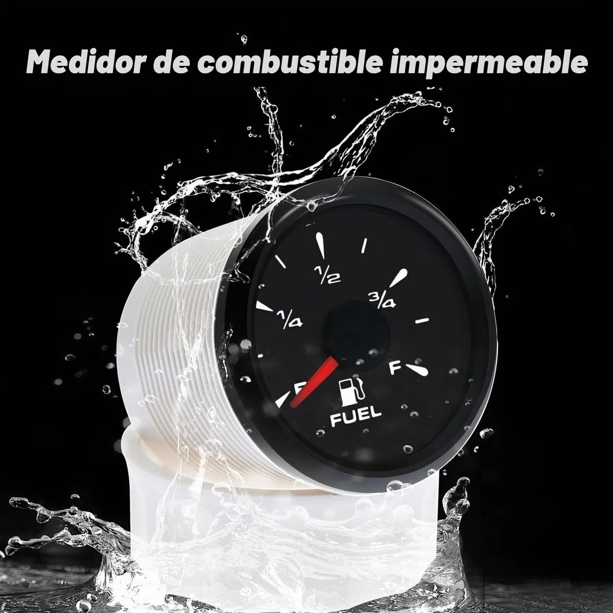 Geloo 52mm Medidor de Nivel de Combustible, Universal Indicador Digital de Coche Medidor 0~190 ohm y 240-33 ohm