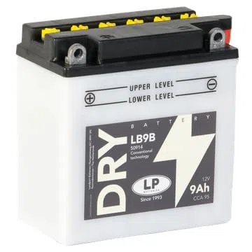 Batería seca para moto Landport LP 12Volt, 9Ah/10hr, 95 CCA- LB9B