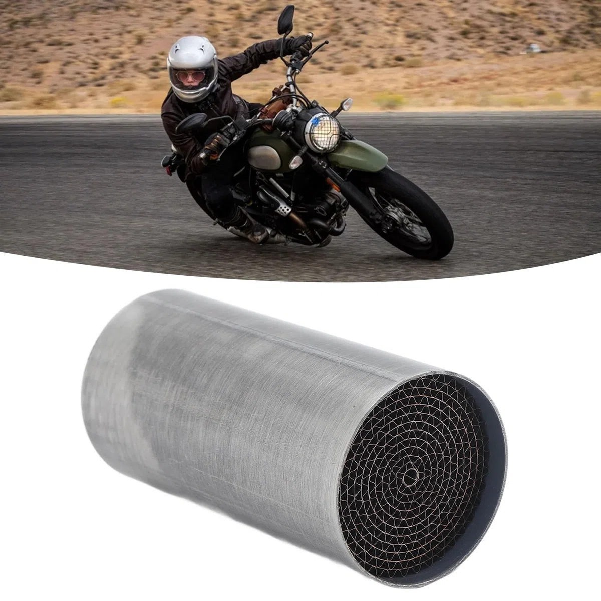 Catalizador para Moto, Tubo Escape de Alta Resistencia Anticorrosión (48 * 100mm) para Motocicletas