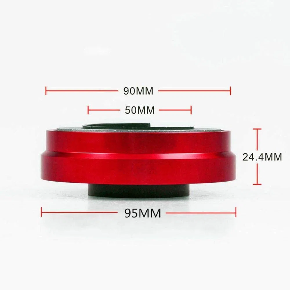 Riloer Adaptador de cubo de liberación rápida universal para volantes de 6 orificios, kit de extracción de buje, adaptador de cubo de volante de carreras resistente para modificación (rojo)