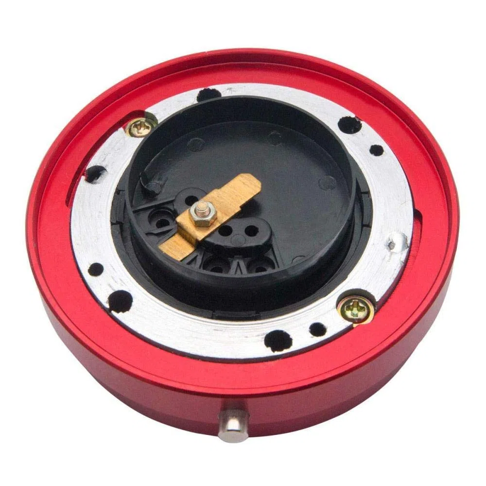 Riloer Adaptador de cubo de liberación rápida universal para volantes de 6 orificios, kit de extracción de buje, adaptador de cubo de volante de carreras resistente para modificación (rojo)