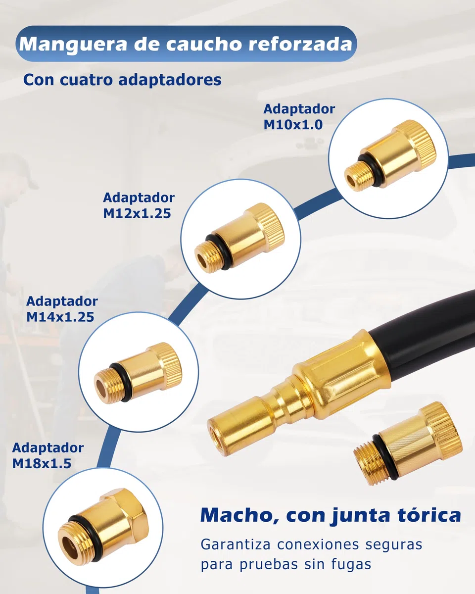DAYUAN Juego de 8 probadores profesionales de compresión de motor de gasolina para automóviles y motocicletas