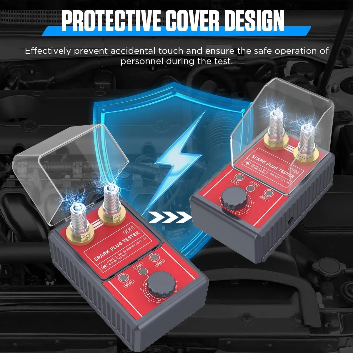 Probador de bujías de 0 a 6000 rpm, frecuencia de trabajo ajustable, 220 V, comprobador de encendido de coche, herramientas de diagnóstico para vehículos de gasolina de 12 V