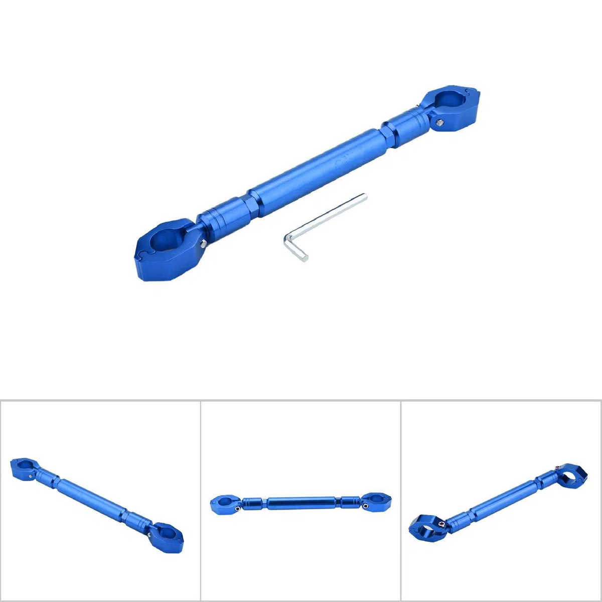 Barra de equilibrio AUTO para manillar de motocicleta, barra cruzada universal para manillar de motocicleta de 22 mm (AZUL)