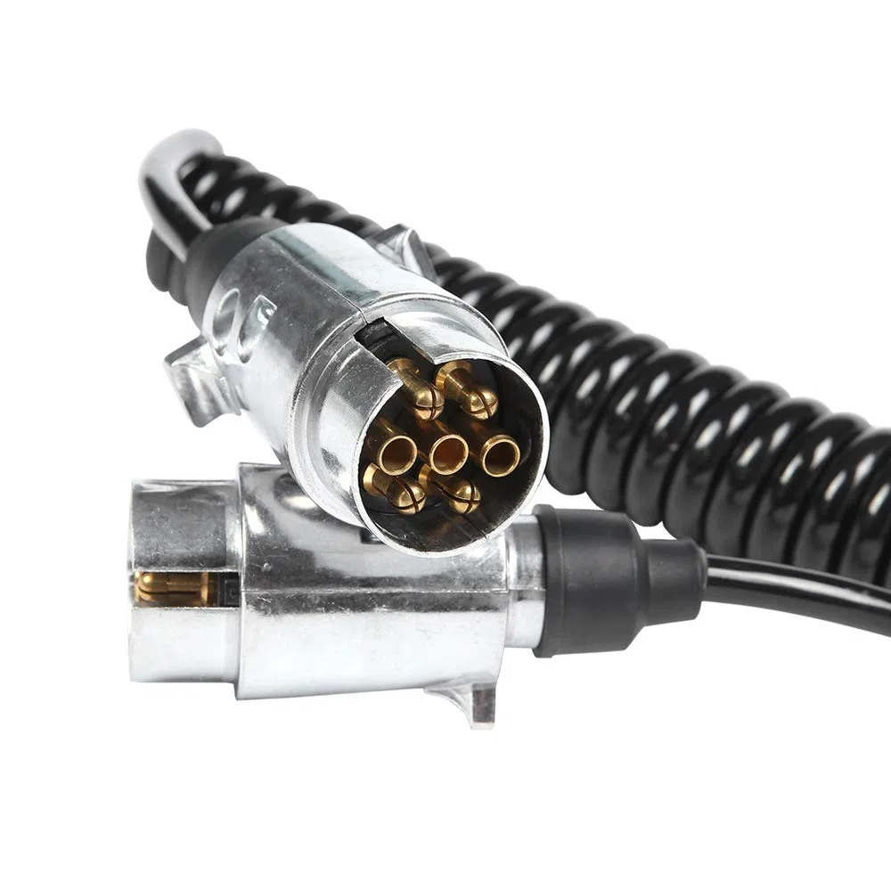 AOHEWEI Cable de Extensión para Remolque 7 Pines Metal 1,8M con Conector Enchufe De Remolque Aleación De Aluminio 12V para Remolque Camión Barco u Caravana