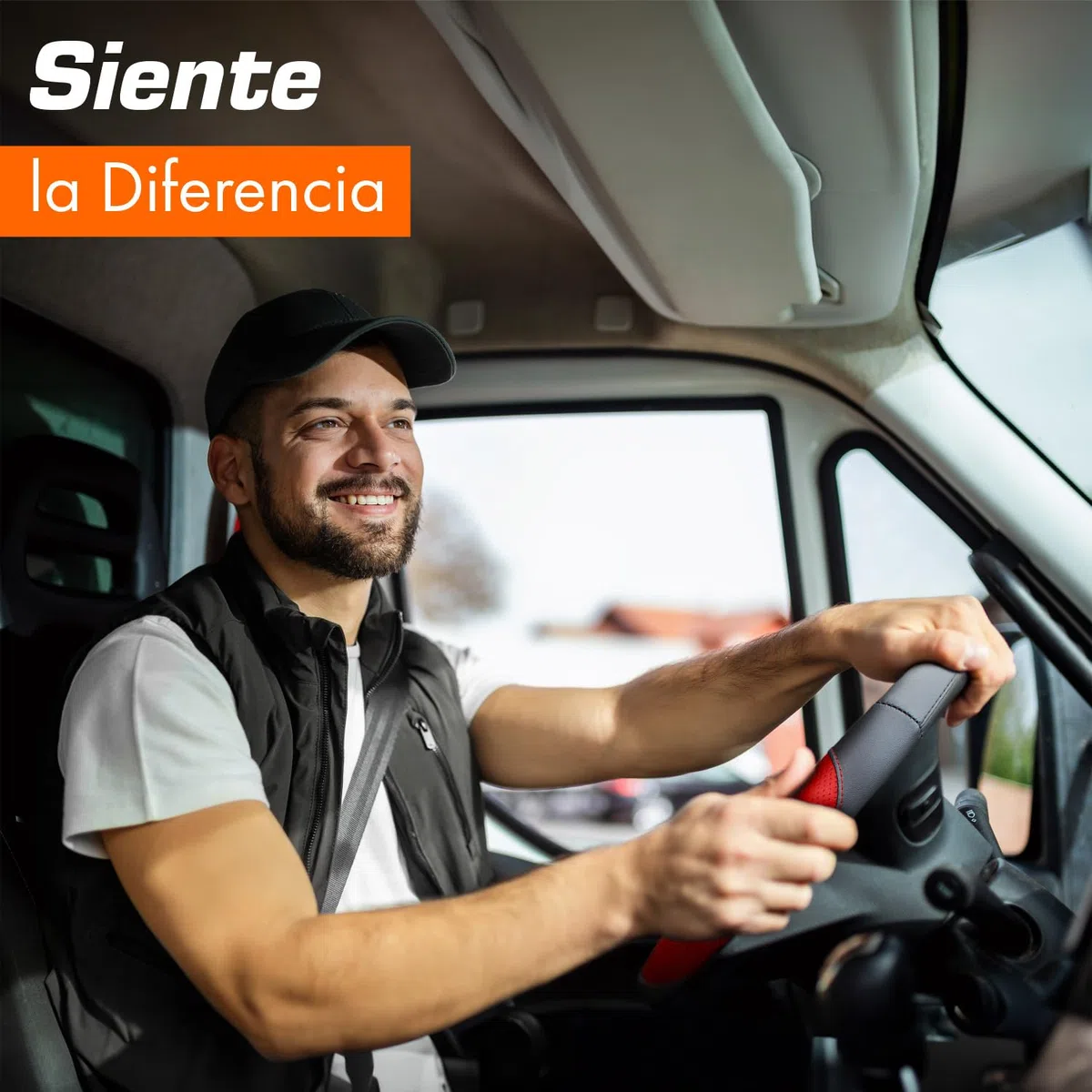 Upgrade4cars Funda Volante Camion 44-46 cm Universal Negro Rojo Poli-Piel | Cubre Furgoneta Accesorios Coche Interior Decoracion Cubierta | Ideas Regalos