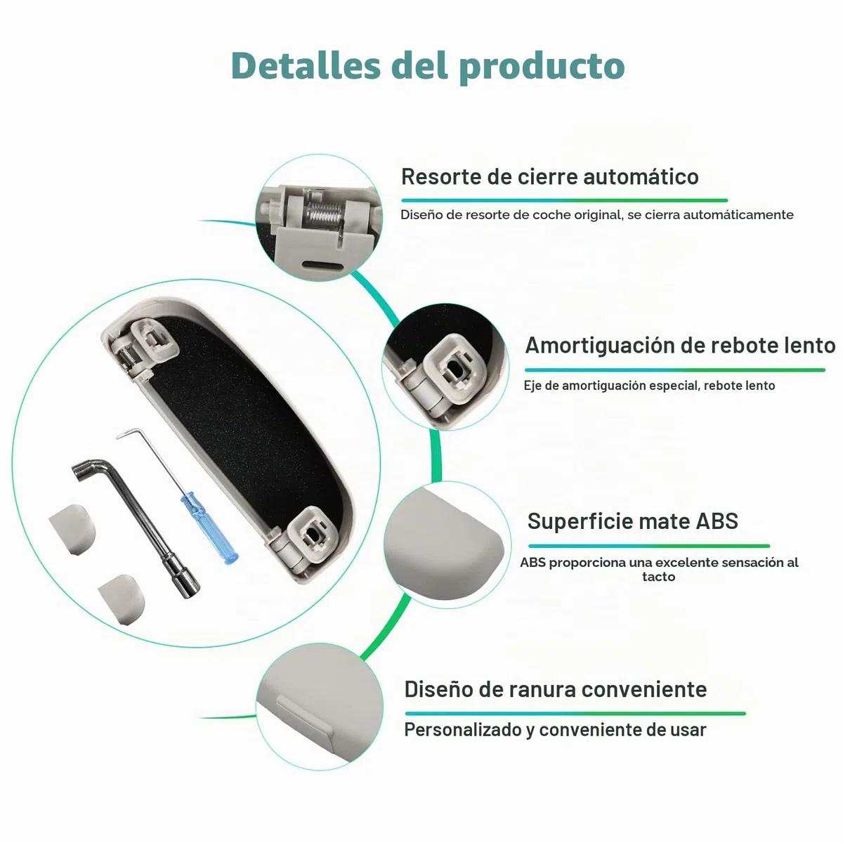 GAFAT Compatible con Volvo XC40 XC60 XC90 V60 V90 S60 S90 2018-2025 2026 2027 Soporte para Gafas de Sol, Estuche para Guardar Gafas, Organizador Interior Accesorios (Gris)