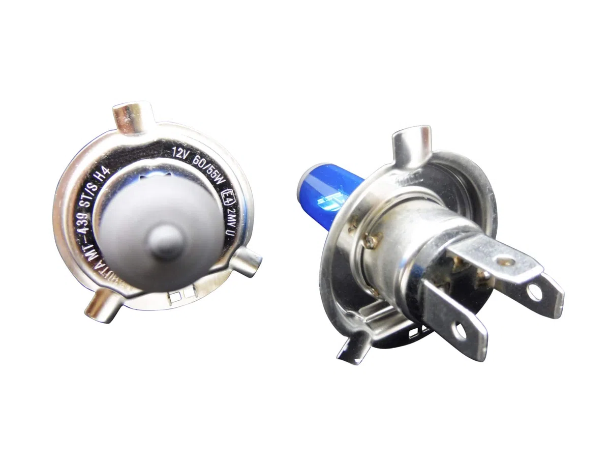 MARUTA SUPER WHITE H4 60/55W lámpara halógena 12V, casquillo P43t, efecto xenón 5500 K, vidrio de cuarzo resistente, homologación ECE