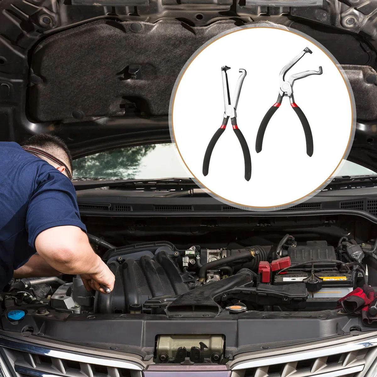 Lasuroa 2 piezas pinzas de desconexión antideslizantes, conector eléctrico automotriz de acero carbono para bujía