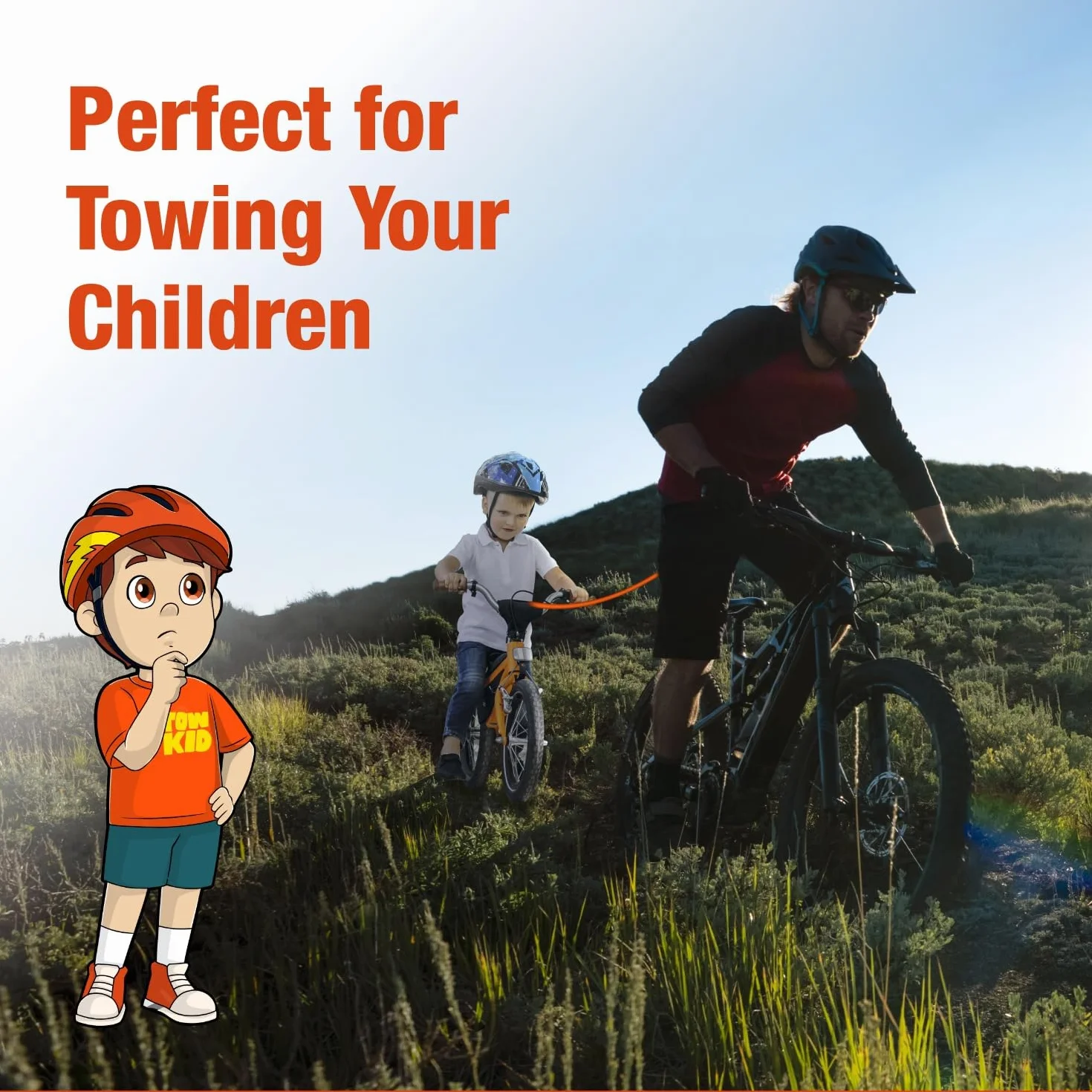 Cuerda de remolque para bicicleta para niños, sistema de remolque de 2,5 m, cuerda de tracción, sistema de tracción para niños y adultos, bicicleta de montaña, bicicleta eléctrica, Woom MTB