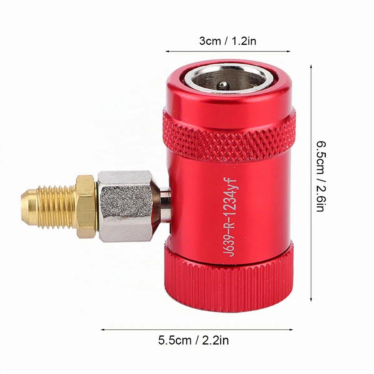 2pcs Adaptadores R1234yf a R134a, R1234yf Acoplador Rápido De Lado Bajo, Acopladores Rápidos Profesionales Adaptador De Puerto De Servicio De Aire Acondicionado para Auto Vehículo