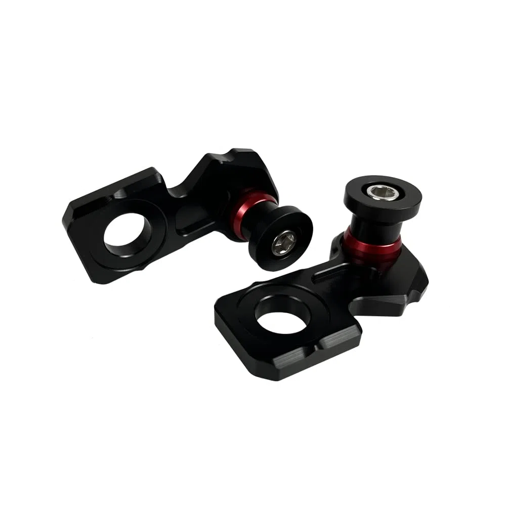 Para Honda CB650R CBR650R CB650F CBR650F Rueda trasera Soporte del eje Gancho de recogida Bloque del ajustador de la cadena Tornillo deslizante del carrete del brazo oscilante trasero (Rojo)
