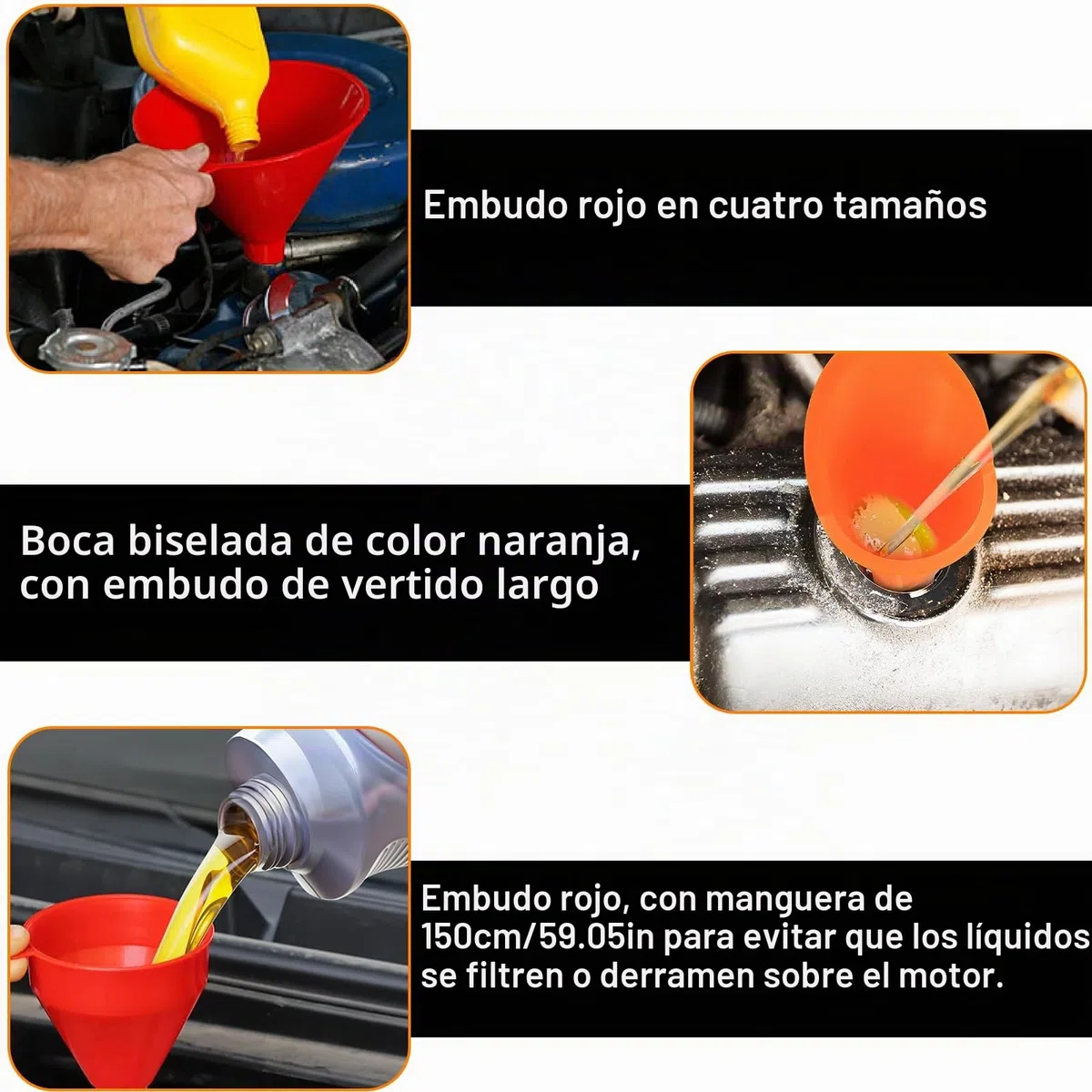 10 Piezas Embudo Gasolina, Embudos de Plástico Flexible Angulo Recto, Embudo Universal de Gasolina Combustible, embudo Universal Set con Filtro y Manuale Bomba Para Motocicleta Automóvil