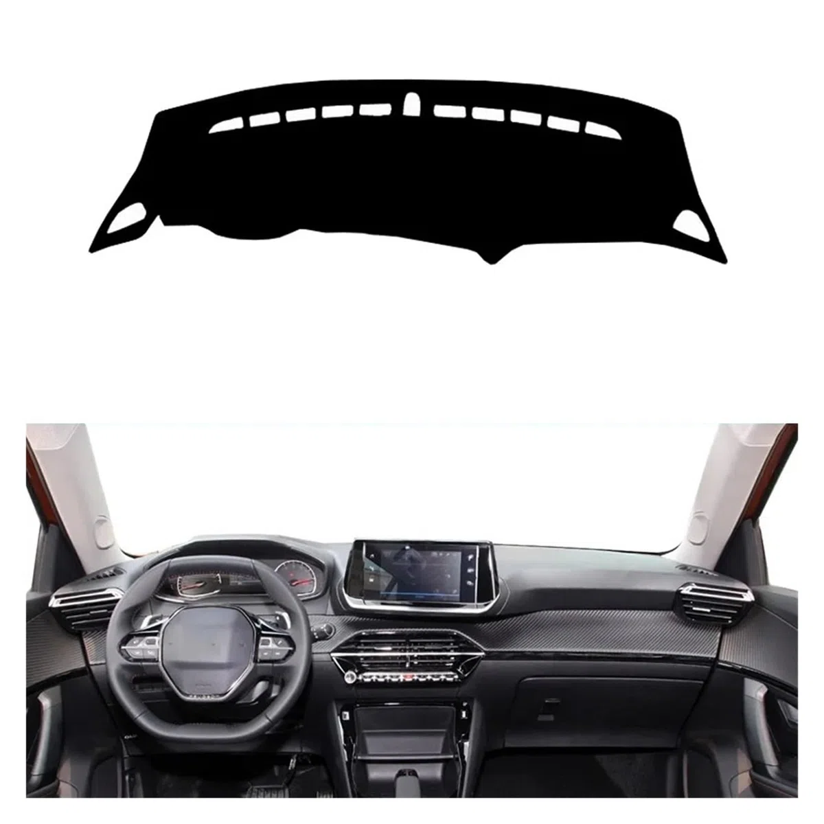 Cubierta Tablero Alfombrilla Salpicadero Para Peugeot 2008 E-2008 208 E208 GT 2019-2022 Protección Solar Protección UV Accesorios Coche Cubierta Salpicadero(RHD Red)