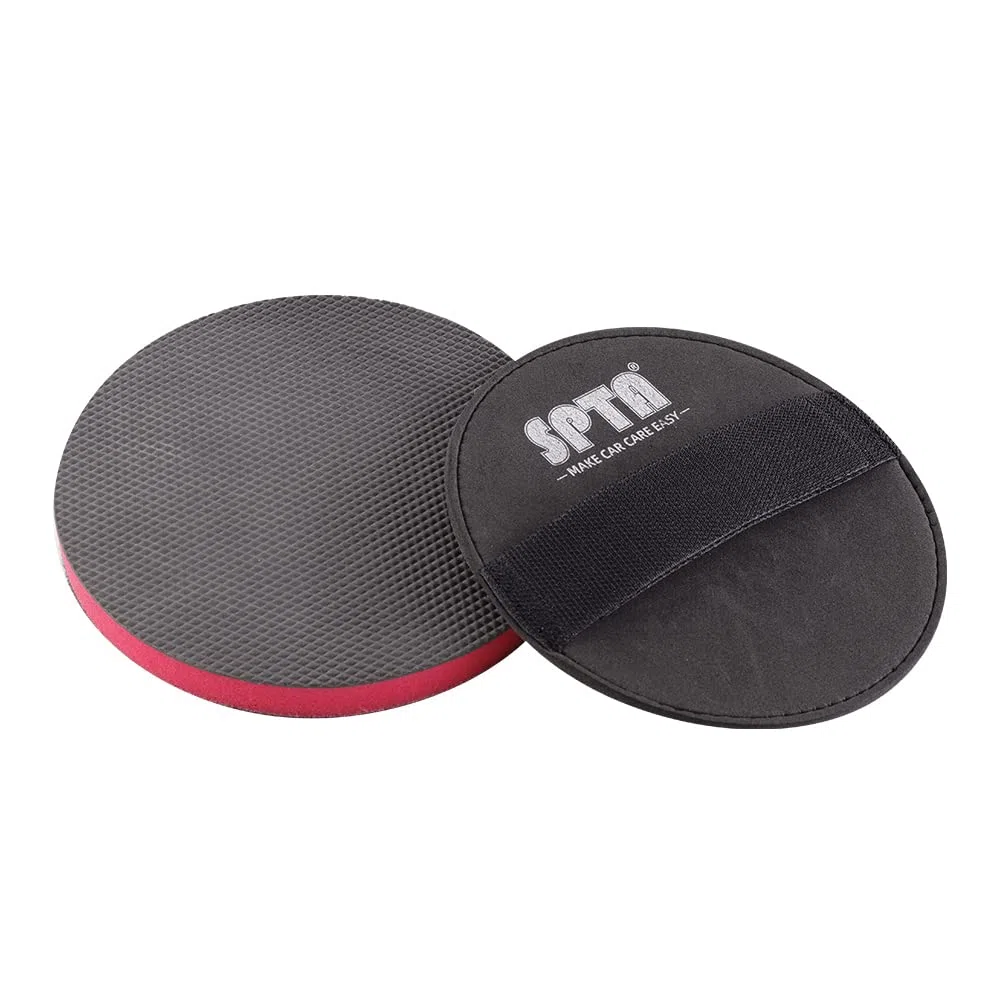 SPTA Clay Bar Pad, 1 Disco Clay Bar de 150 mm y 1 aplicador Manual de 150 mm, para Limpieza Magic Car Pad Limpieza, Reutilizable y Lavable