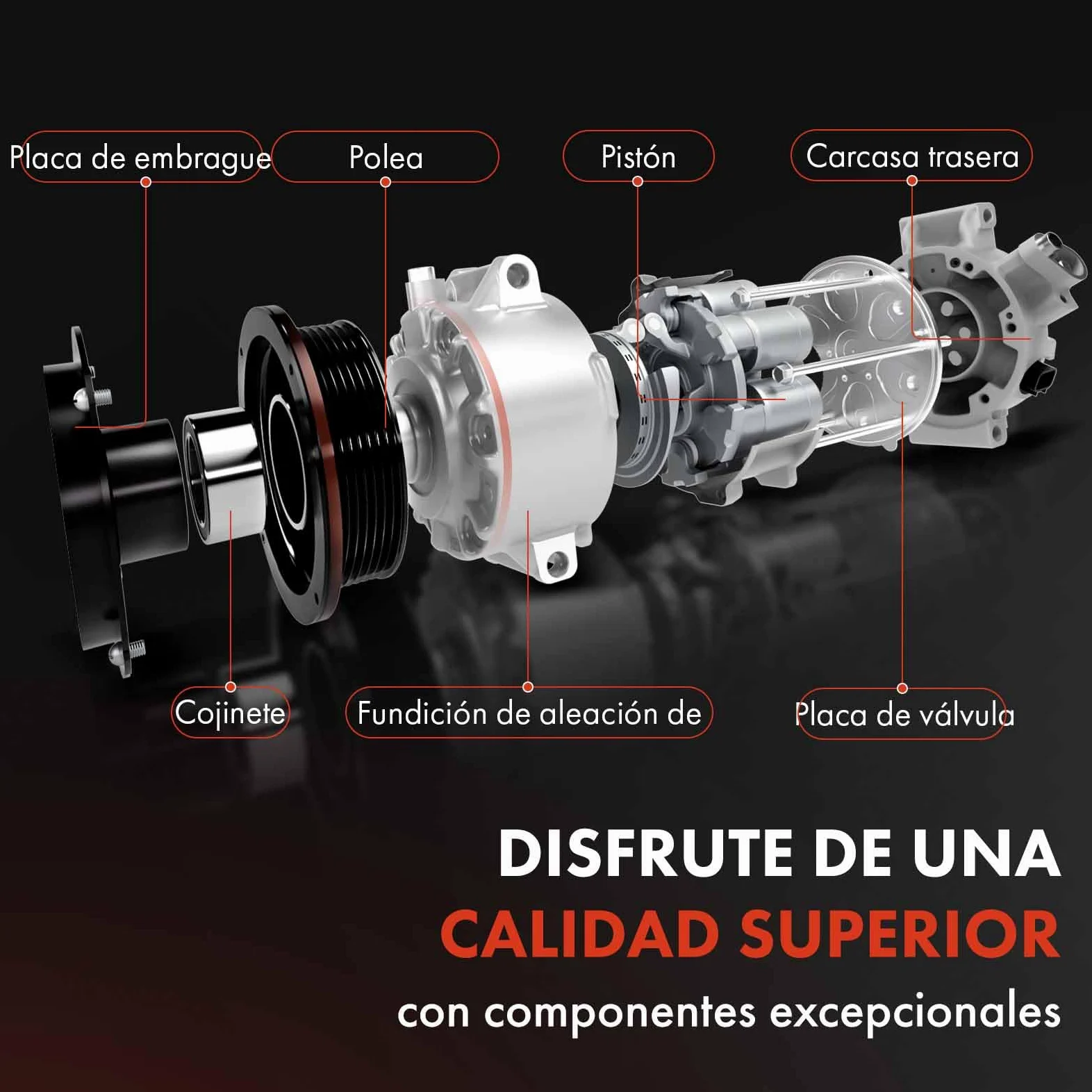 Frankberg Sistemas de aire acondicionado Compresor de aire acondicionado con embrague Gasolina Compatible con i10 PA 1.2L 2008-2013 Replace# 977010X100incl. aceite premezclado