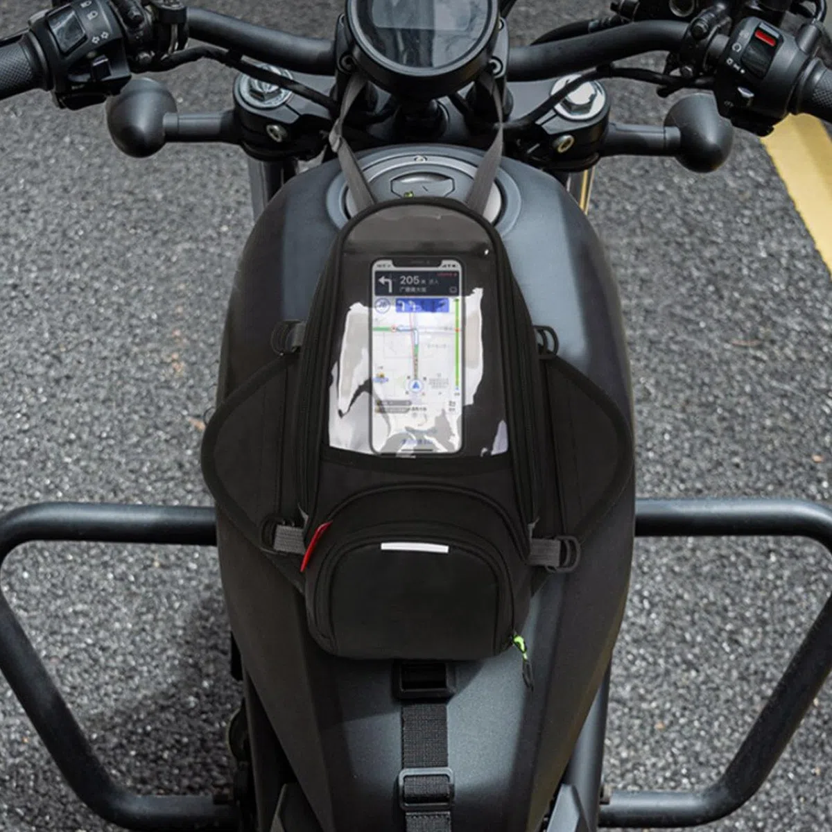 Bolsa de depósito para moto - Soporte magnético y correa impermeable | Bolsa de tanque duradera con bolsillo transparente para teléfono, gran capacidad para, aventura y bicicletas deportivas