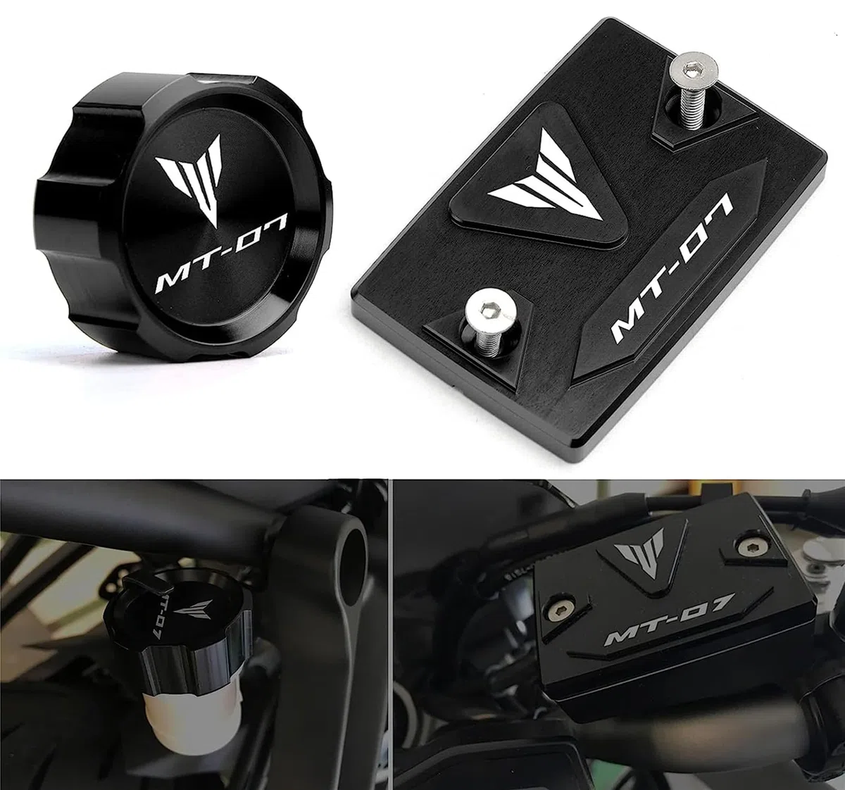 Cubierta de depósito de líquido de freno de motocicleta delantera y trasera CNC para Yamaha MT-07 MT07 FZ07 2014-2021 2022 2023 2024 accesorios